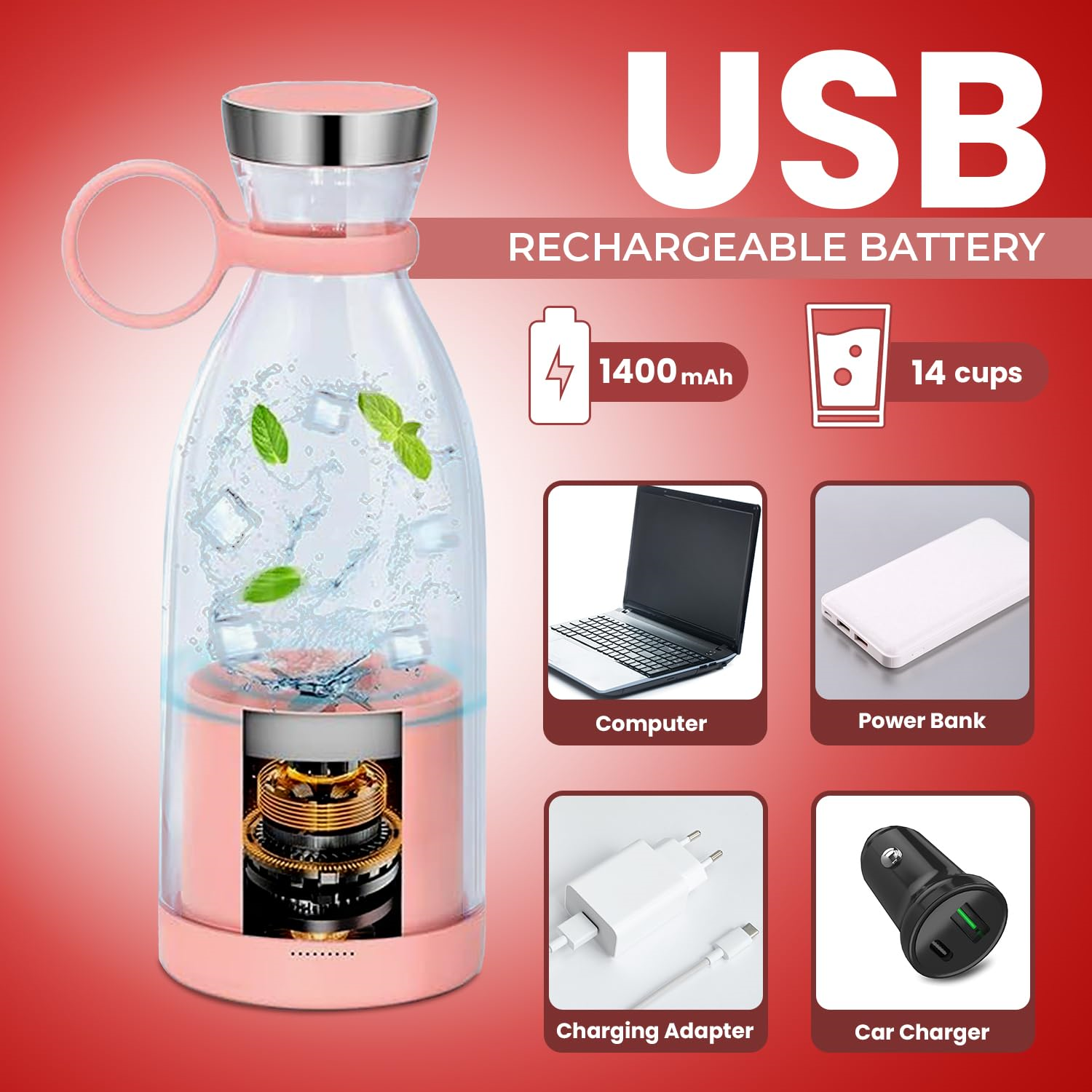 Mini Juicer – Portable & USB Rechargeable