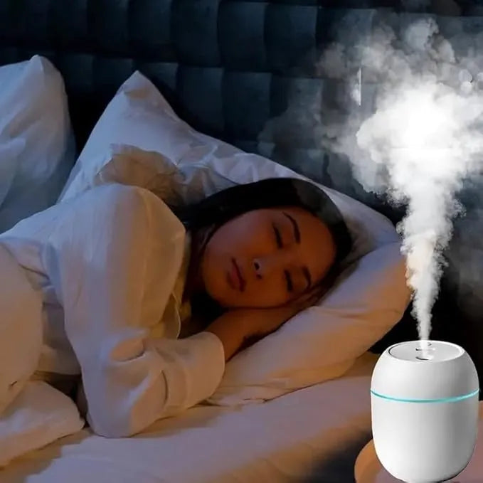 Portable USB Air Humidifier with Warm LED Outline – Mini Ultrasonic Mist for Home, Office & Car