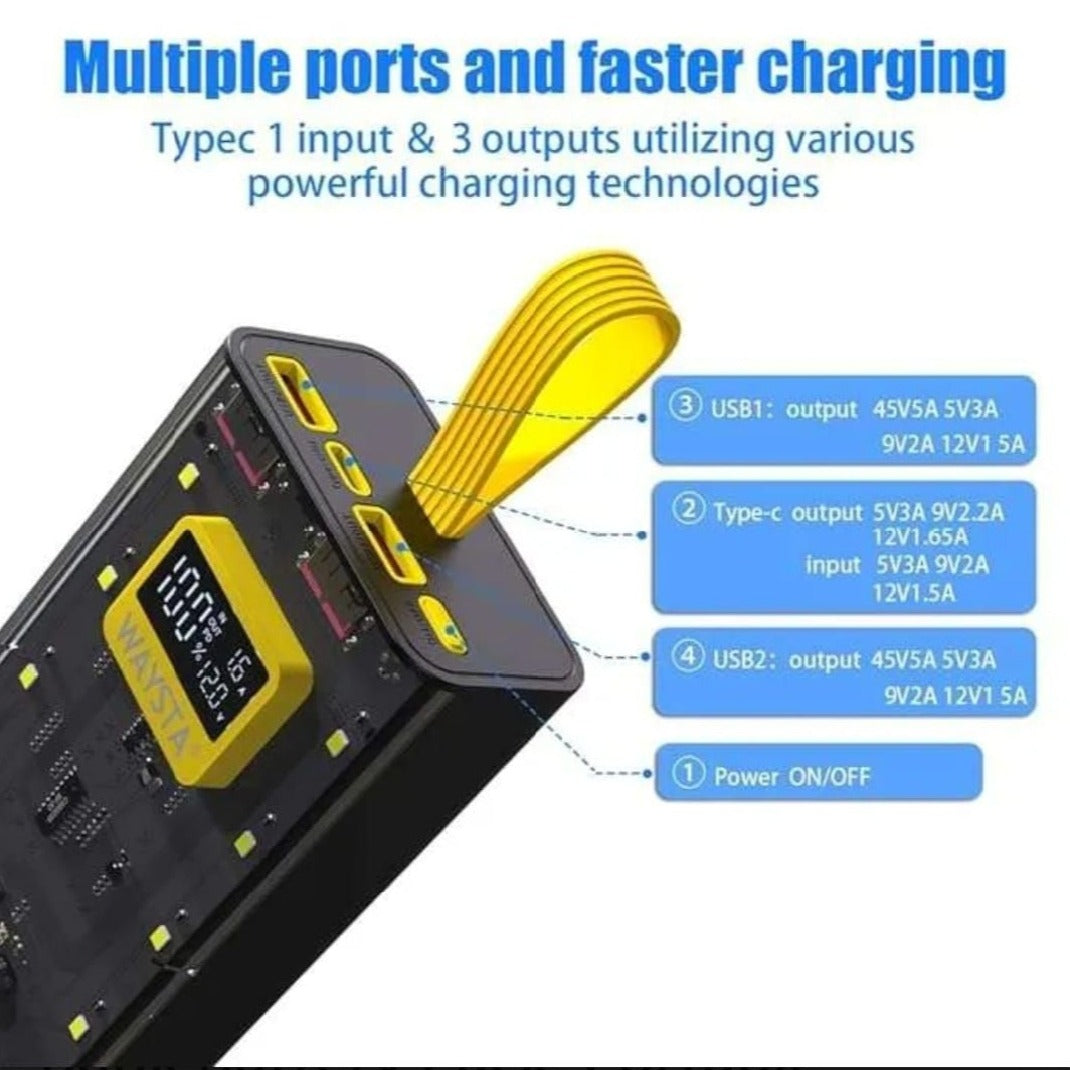 Transparent Power Bank with LED Light –2000 mAh Portable Charger
