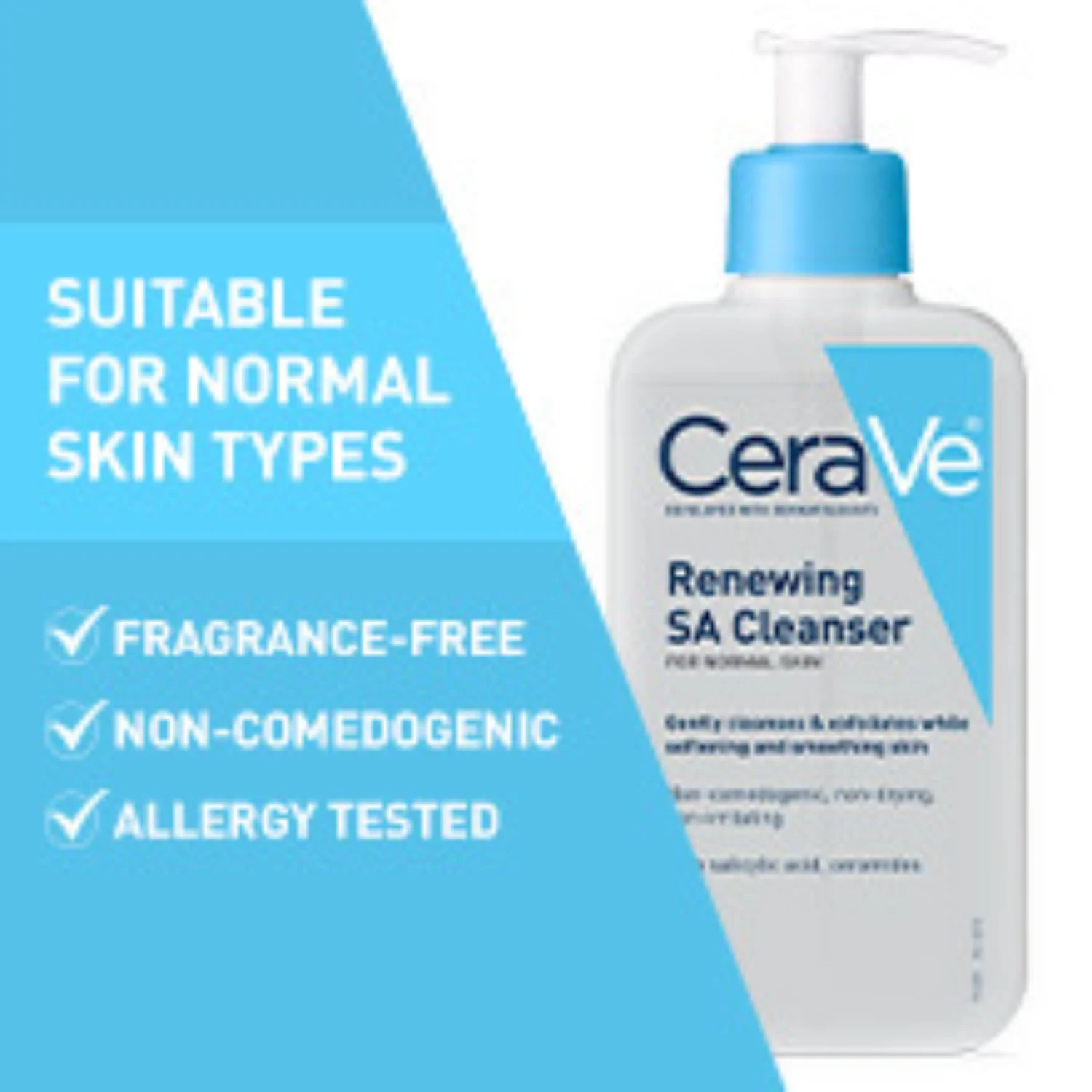CeraVe Renewing SA Cleanser – Salicylic Acid with Hyaluronic Acid