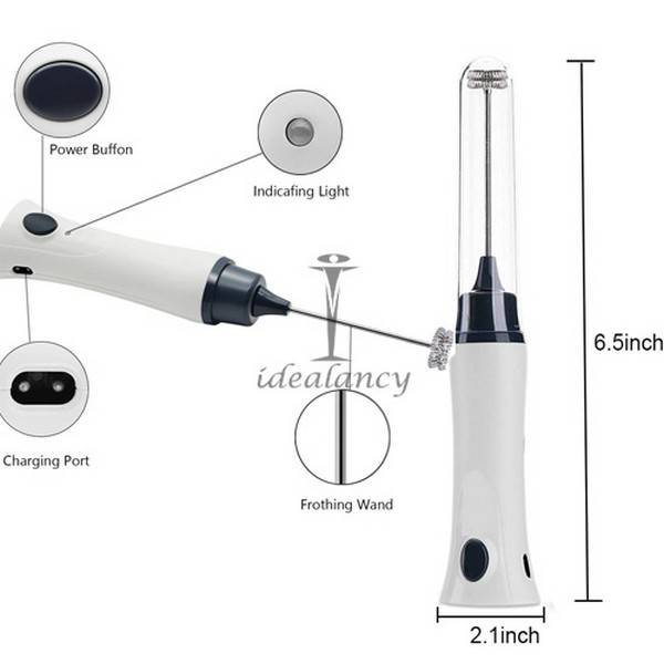 Electric Rechargeable Milk & Coffee Foamer – Portable Handheld Frother