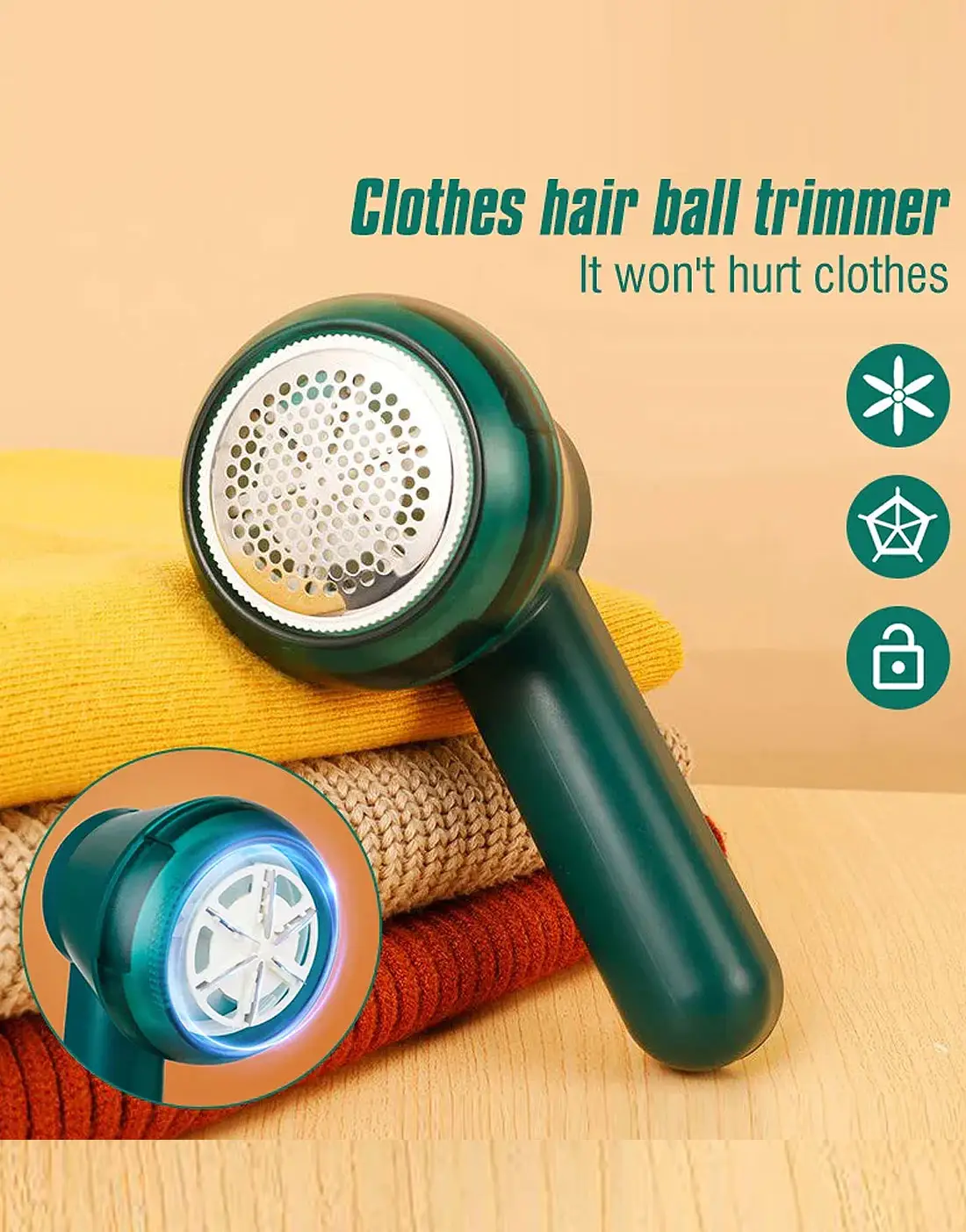 Electric Fabric Lint Remover – Rechargeable Fabric Shaver & Fuzz Cleaner
