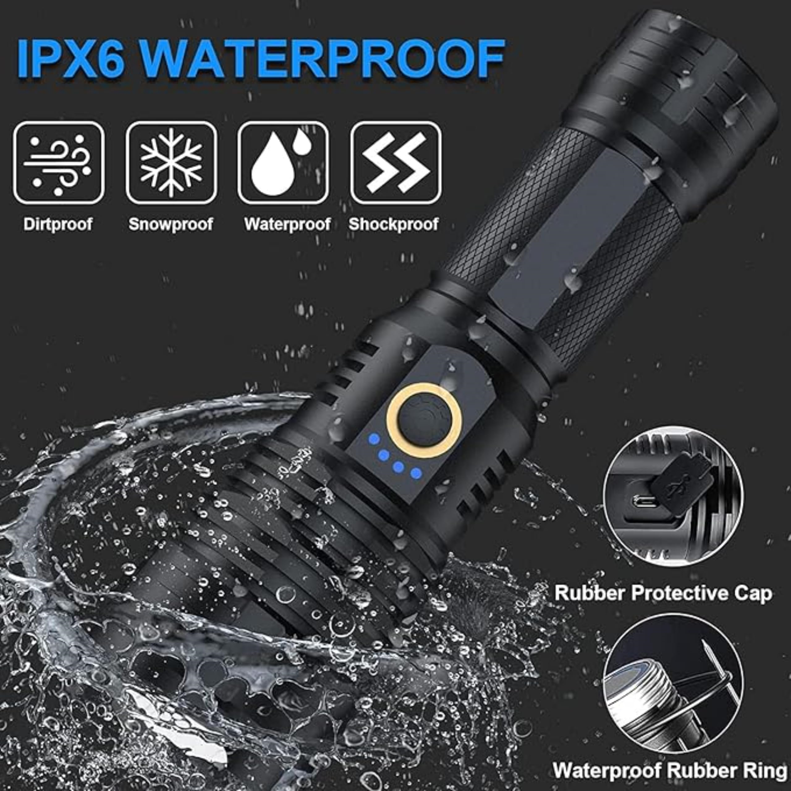 Original P90 LED Torch – High Power Rechargeable Flashlight